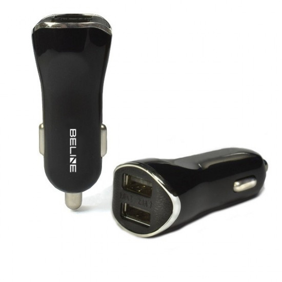 Car charger 2xUSB 2.1A black