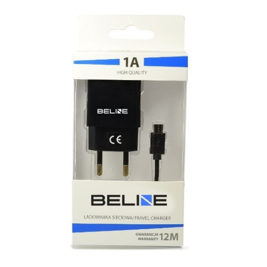 Travel charger USB + microUSB 1A black