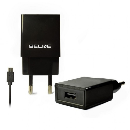 Travel charger USB + microUSB 1A black