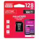 Memory card microSDHC 128GB CL10 UHS I + adapter