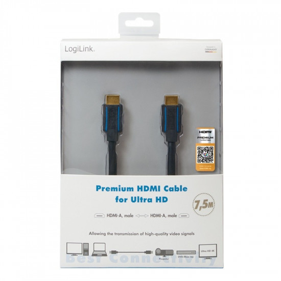 Premium HDMI cable for Ultra HD, 7.5m