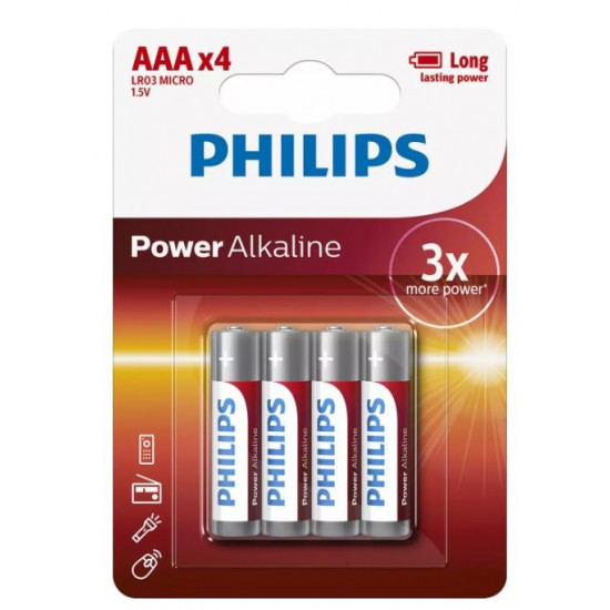 Baterries Power Alkaline AAA 4pcs blister