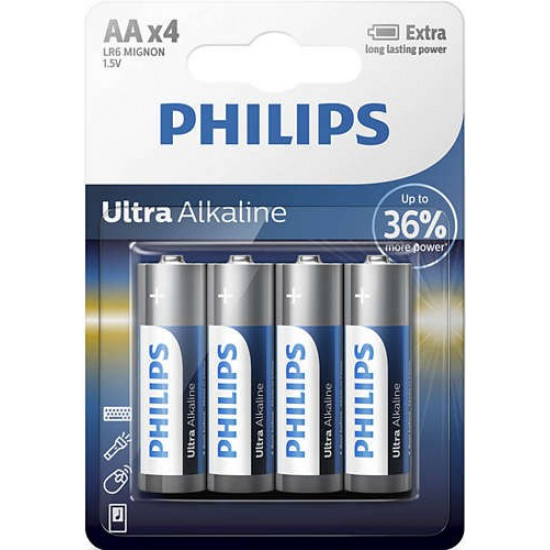 Batteries Ultra Alkaline AA 4pcs blister