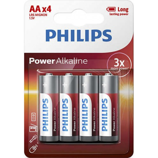 Batteries Power Alkaline AA 4pcs blister