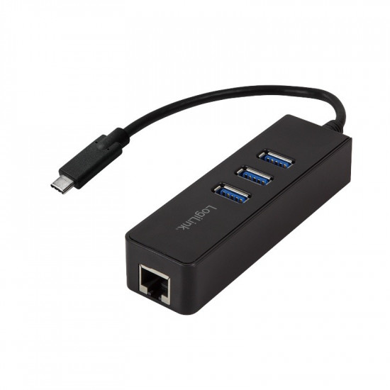 Adapter gigabit USB 3.0 type-C to 1x RJ45 and 3xUSB 3.0 type A