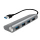 Hub USB 3.0, 4-port with aluminum casing