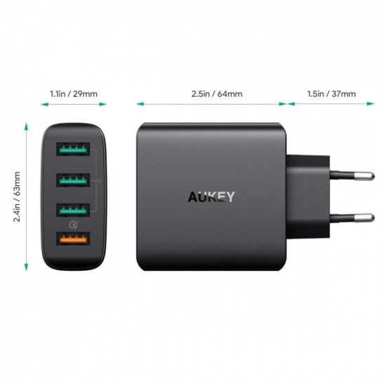 Ultrafast wall charger PA-T18 4xUSB Quick Charge 3.0 10.2A 42W