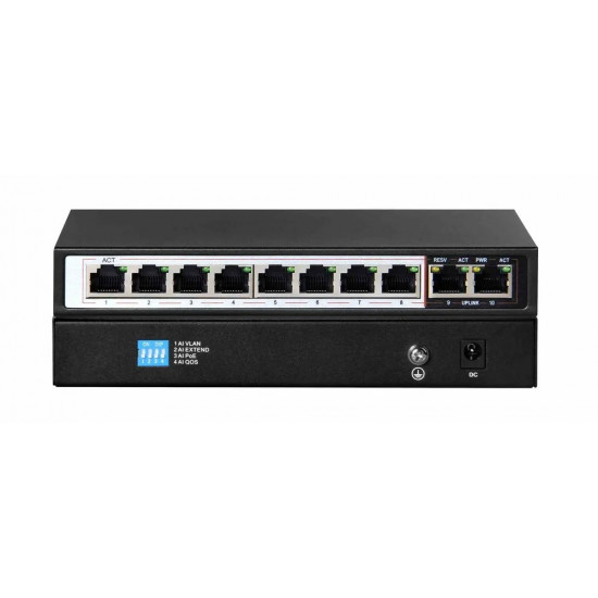 Switch Perses 8X EX-SG1008PE 10/100/1000M TX PoE AT/AF, 2X GE SFP Full Gigabit PoE 