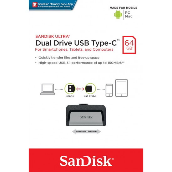 Ultra Dual Drive 64GB USB 3.1 Type-C 150MB/s