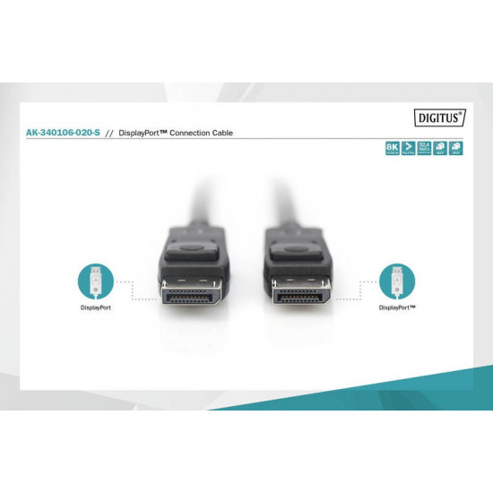 Connection Cable Displayport 8K 30Hz UHD Typ DP/DP M/M black 2m