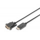 DisplayPort cable with snap 1080p 60Hz FHD Type DP / DVI-D (24 + 1) M / M 2m