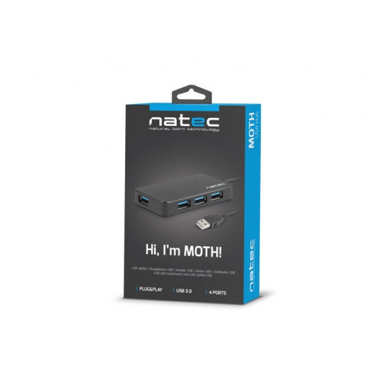 Hub USB3.0 4-Port Moth black