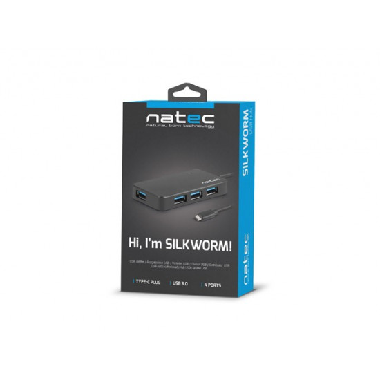 Hub USB3.0 4-Port Silkworm black USB-C