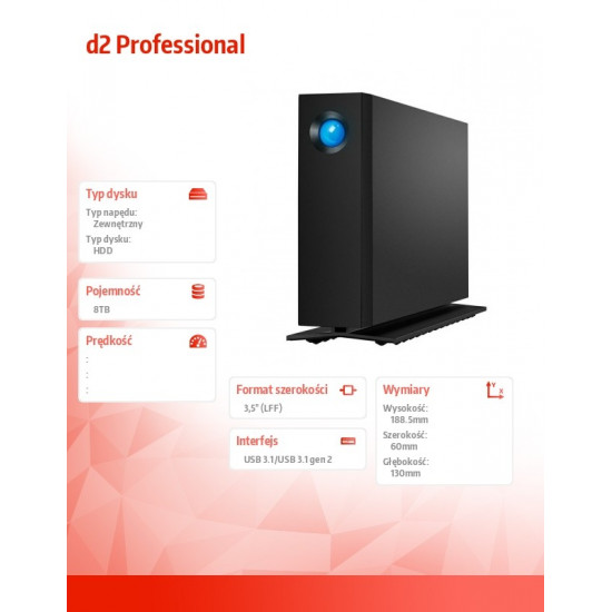 External HDD|LACIE|d2 Professional|8TB|USB 3.1|STHA8000800