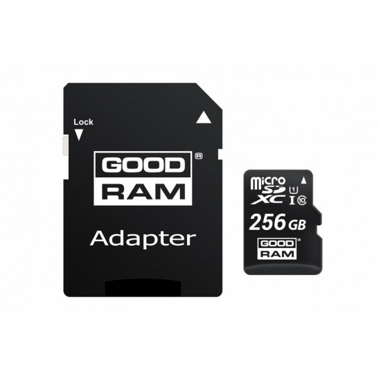 microSD card 256GB CL10 UHS I + adapter