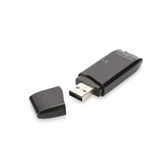 Card Reader 2-ports USB 2.0 SD/MicroSD compact black