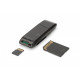 Card Reader 2-ports USB 2.0 SD/MicroSD compact black