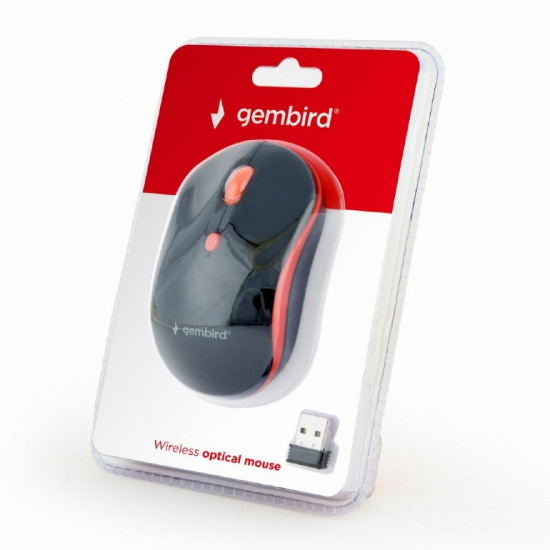 Wireless optical mouse black-red