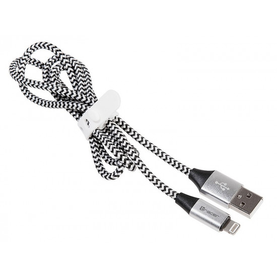 Cable USB 2.0 iPhone AM lightning 1,0m black-silver