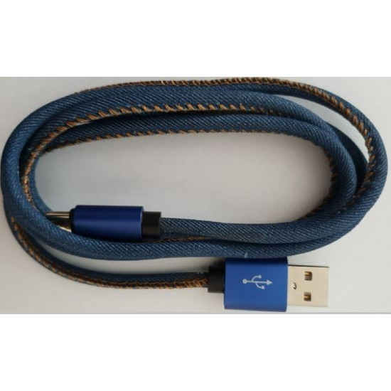 Cable USB 2.0 Type C premium jeans 1 m