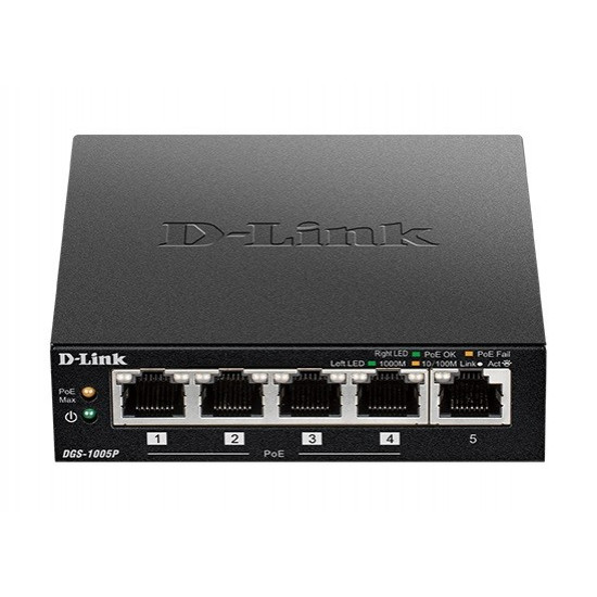 Switch DGS-1005P 5xGbE (4xPoE+ 60W)