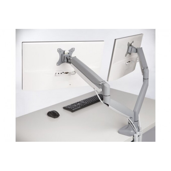 One-Touch Height Adjustable Dual Monitor Arm