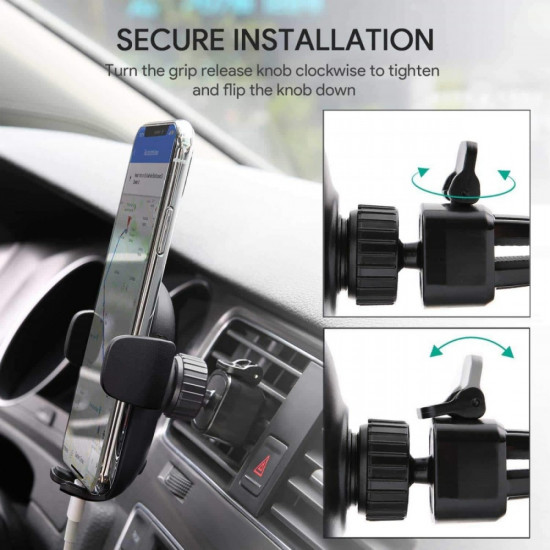 HD-C48 Phone Holder for Car Air Vent | 360 rotating and pivoting ball joint