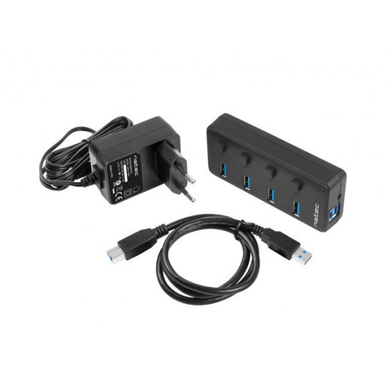 USB Hub 4 Mantis 2 USB 3.0 ports with switch + power supply