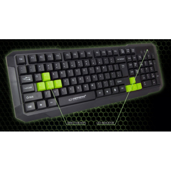 Usb gaming keyboard aspis green