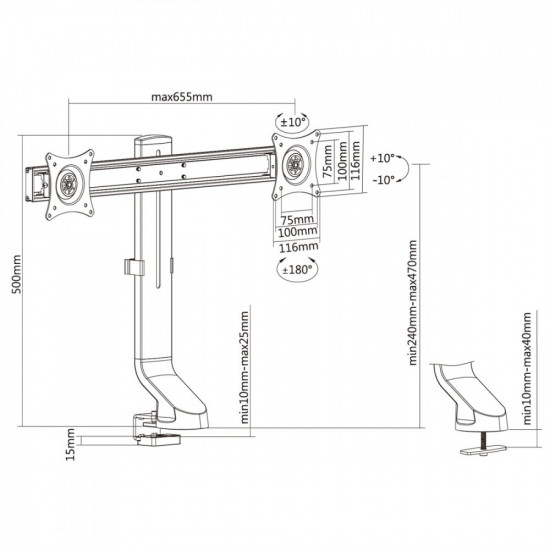 Double Desk Mount Hanger MC-854