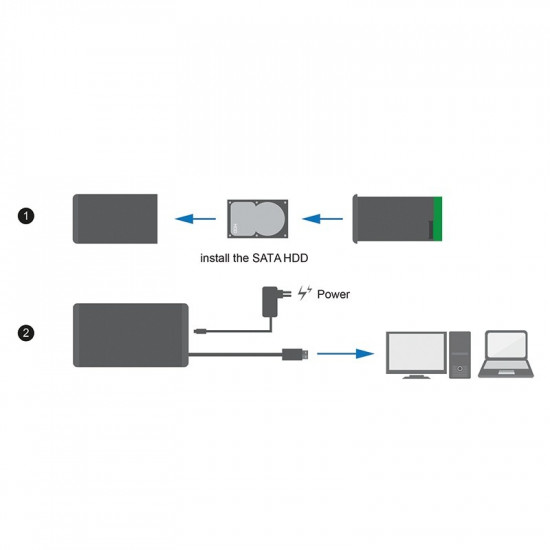 External HDD enclosure 3.5& 39 , SATA, USB3.0