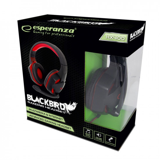 GAMING HEADPHONES WITH MICROPHONE BLACKBIRD