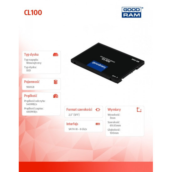 SSD CL100 G3 960GB SATA3 2,5