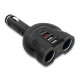 Car charger52W,2xUSB,USB QC,USB-C PD,2xcig.socke