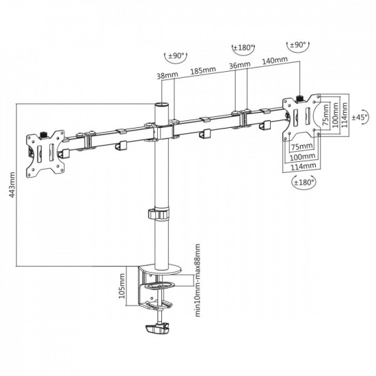 Double Desk Monitor LCD Bracket NC-884