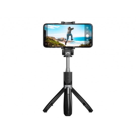 Selfie stick tripod wireless black