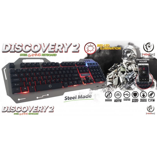 Game keyboard steel body Rebeltec DISCOVERY 2