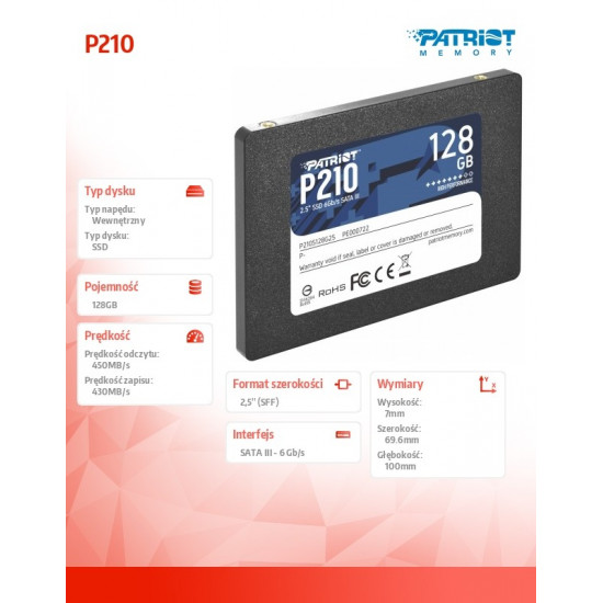 SSD 128GB P210 450/430 MB/s SATA III 2.5