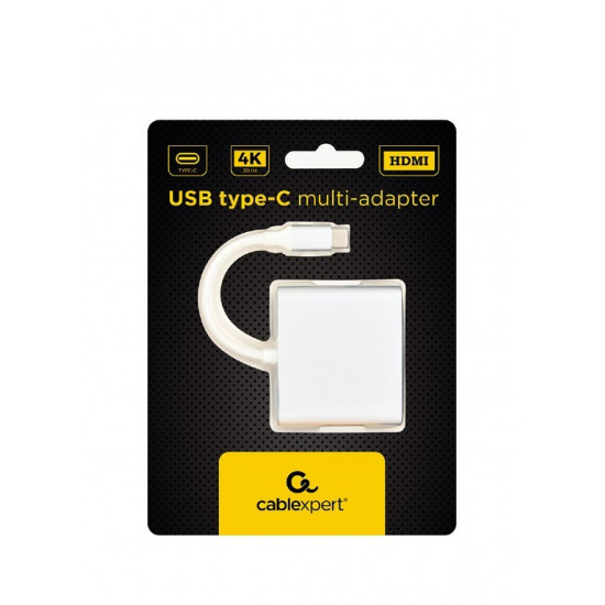 USB C type adapter silver USB C, USB A 3.0, HDMI