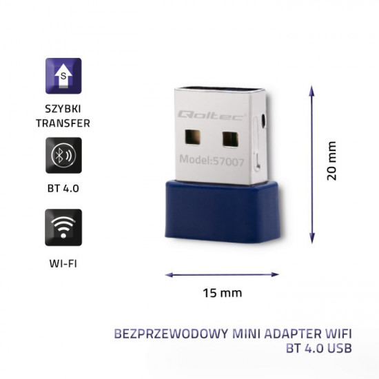 Mini adapter Wi-Fi wireless, BT 4.0