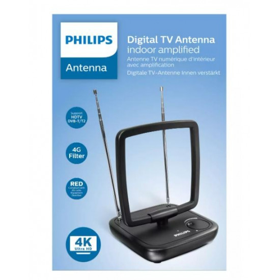 Indoor antenna 1.8m DVB-T/T2 ready RED