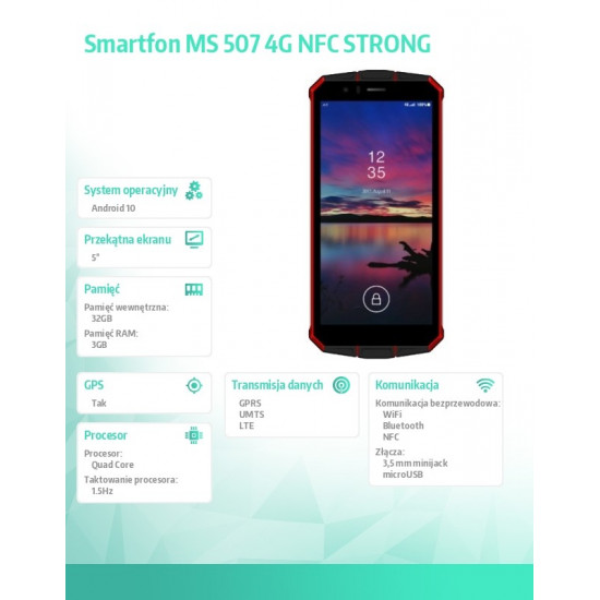 Smartfon MS 507 4G NFC STRONG