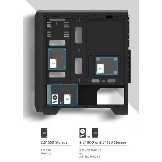 ZALMAN S2 ATX Mid Tower PC Case 120mm fan