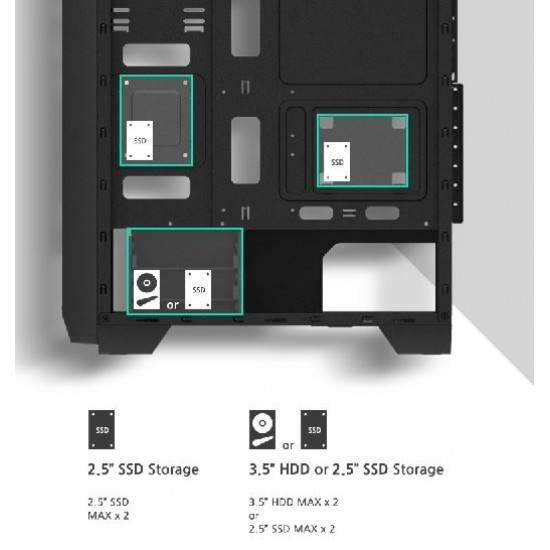 ZALMAN S2 TG ATX Mid To wer PC Case TG fan x3