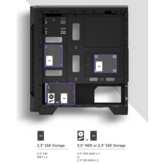 PC case S3 ATX Mid Tower PC Case 120mm fan