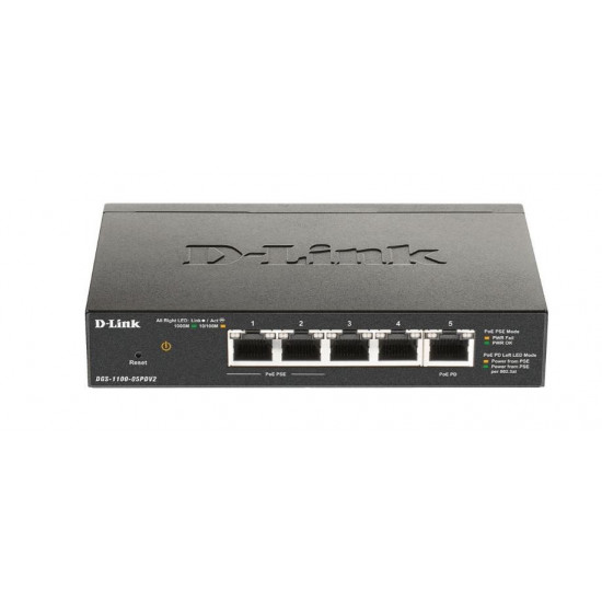 Switch Smart DGS-1100-05PDV2 5xGE (2xPoE)