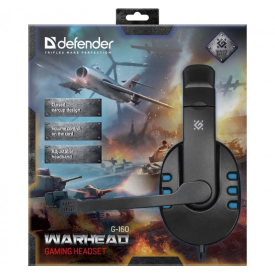 HEADPHONES WARHEAD G-16 0 BLACK-BLUE