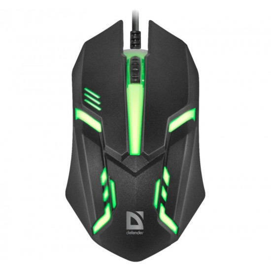 MOUSE DEFENDER CYBER MB-560L BLACK 7 COLORS 1200DPI 3P