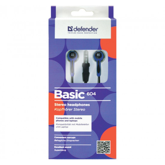 EARPHONES BASIC 604 BLACK-BLUE