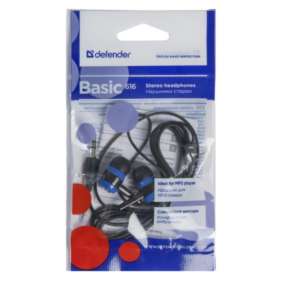 EARPHONES BASIC 616 BLACK-BLUE